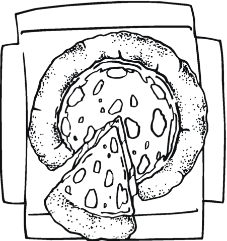 Cheesy Pizza  Coloring page