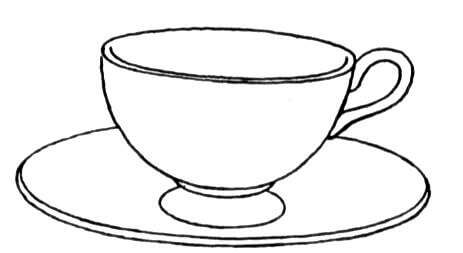 Cup And Saucer  Coloring page