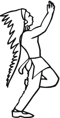 Native American Dancing Coloring page