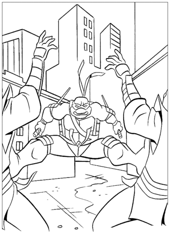 Fighting Turtle  Coloring page