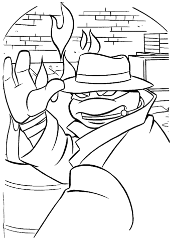 Detective Ninja Turtle Coloring page