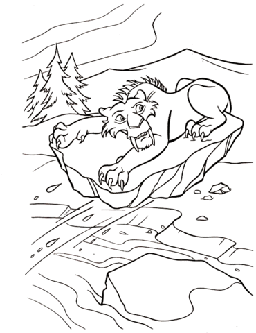 Diego On a Piece Of Ice  Coloring page