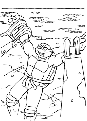 Donatello Is In Danger  Coloring page