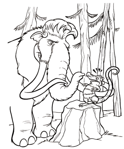 Eddie With Manfred  Coloring page