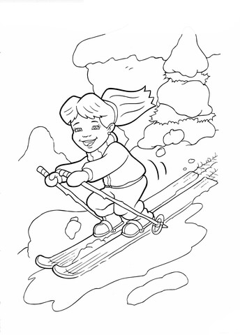 Emmy On The Ski  Coloring page