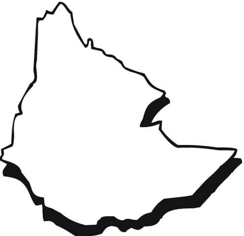 Ethiopia Map Outline Coloring page