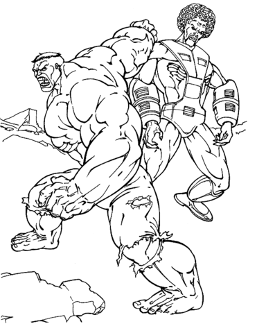 Hulk is Fighting Coloring page