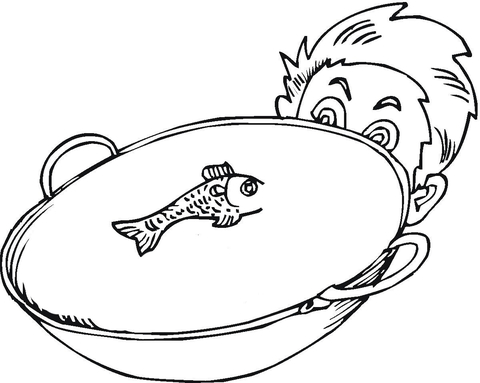 Fish In The Bowl  Coloring page