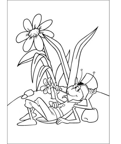 Flip The Grasshopper  Coloring page