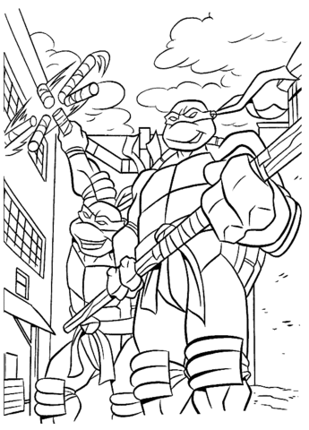 Friends Ninja Turtles  Coloring page