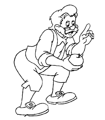 Gepetto With Apple  Coloring page