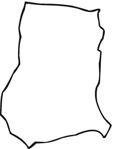 Ghana Map Outline Coloring page