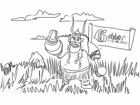 Gobber The Belch Has His Fist Raised In Anger Coloring page