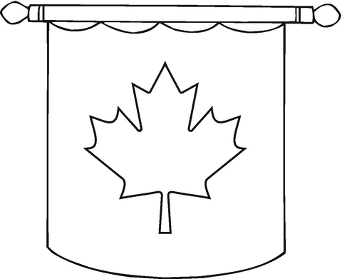 Hanging Canadian Flag  Coloring page
