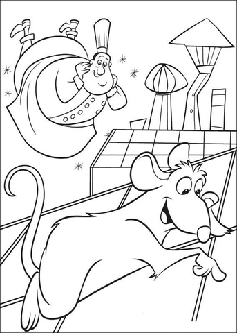 Remy on the roof Coloring page