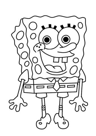 Happy Sponge Bob  Coloring page