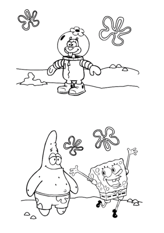 Happy Sponge Bob Coloring page