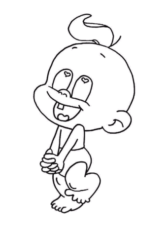 Happy Eyes of a little boy Coloring page