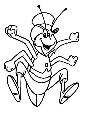 Happy Grasshopper  Coloring page