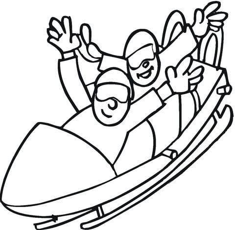 The bobsleighists are Having Fun  Coloring page