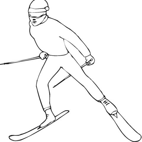 Skier Coloring page