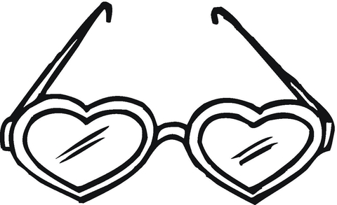 Heart Shaped Sunglasses  Coloring page