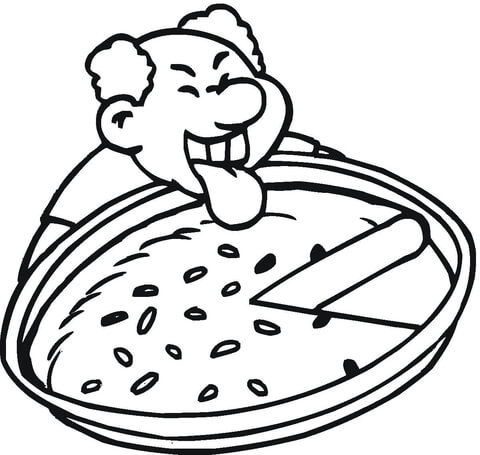 Hungry For Pizza  Coloring page