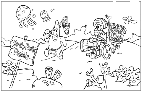 In The Jellyfish Field  Coloring page