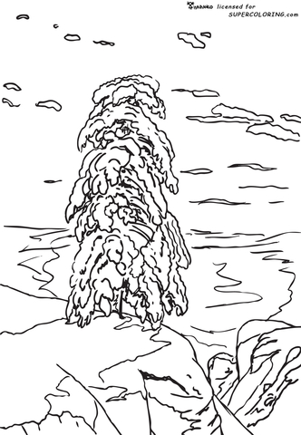 In The Northern Wilderness By Ivan Shishkin  Coloring page