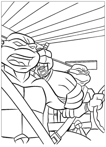 Ninja turtles In The Tank  Coloring page