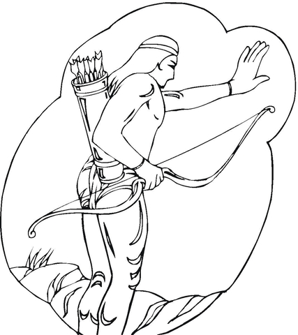 Native American Hunter  Coloring page