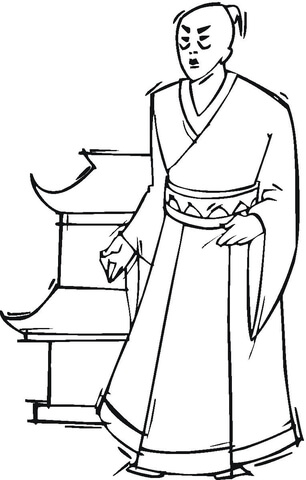 Japanese Man  Coloring page