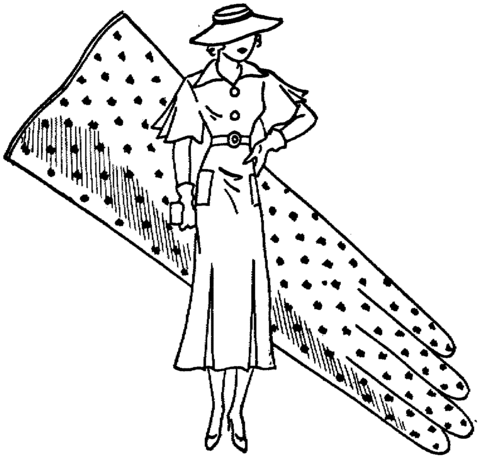 Lady With The Glove  Coloring page