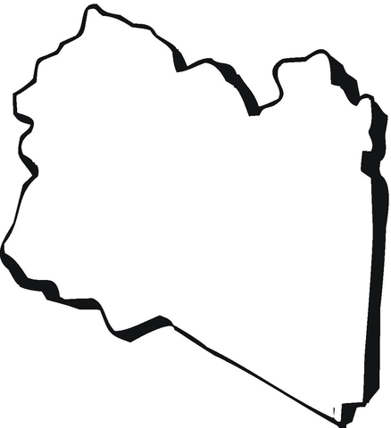 Libya Map Outline Coloring page