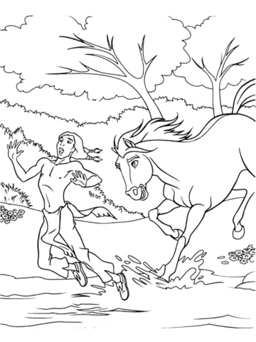 Little Creek Running Away  Coloring page