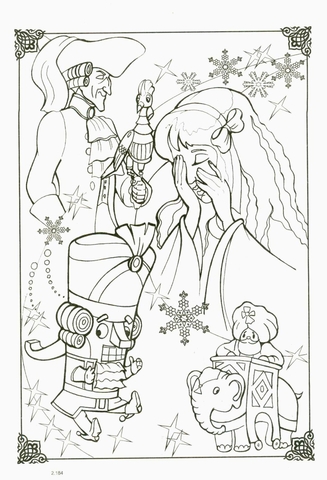 Marie and Nutcracker  Coloring page