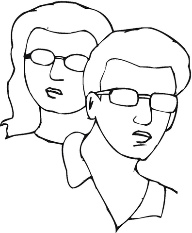 Man And Woman In Sunglasses  Coloring page