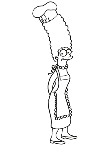 Marge On The Kitchen  Coloring page