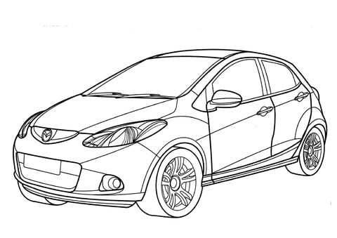 Mazda 2  Coloring page