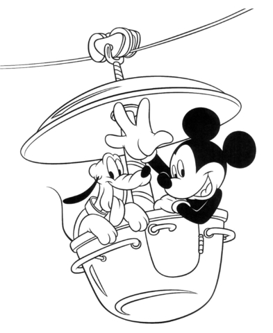 Mickey With Dog  Coloring page