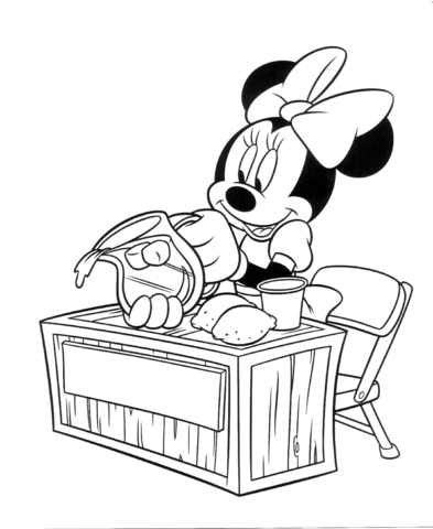 Minnie Is Making Lemon Syrop  Coloring page