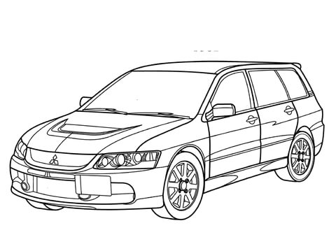 Mitsubishi Lancer Evolution Wagon GT Coloring page