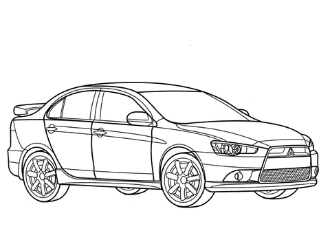 Mitsubishi Lancer Ralliart  Coloring page