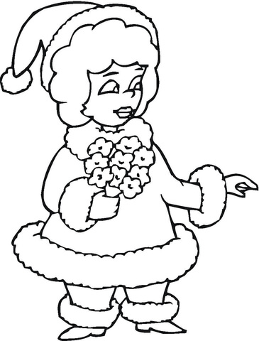 Mrs Santa  Coloring page