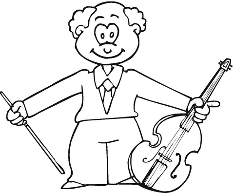 Musician With Viola  Coloring page