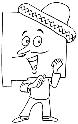 New Mexico In Hat Coloring page