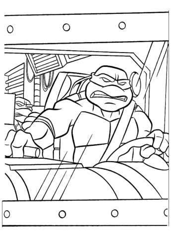 Ninjas Turtles In The Car  Coloring page