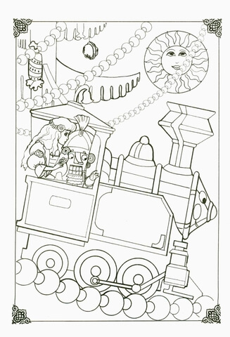 Nutcracker In His Little Train  Coloring page