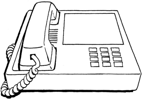 Office Phone  Coloring page