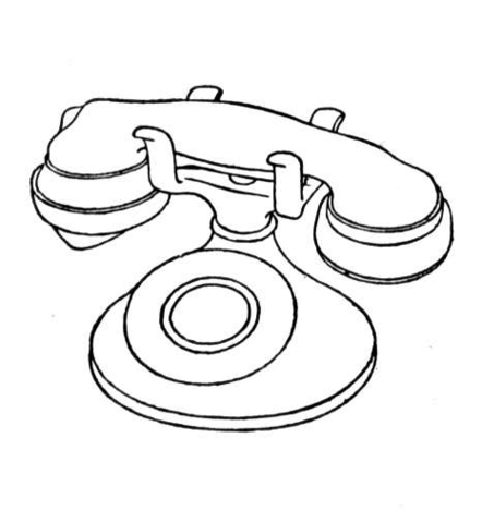 Vintage Telephone Coloring page